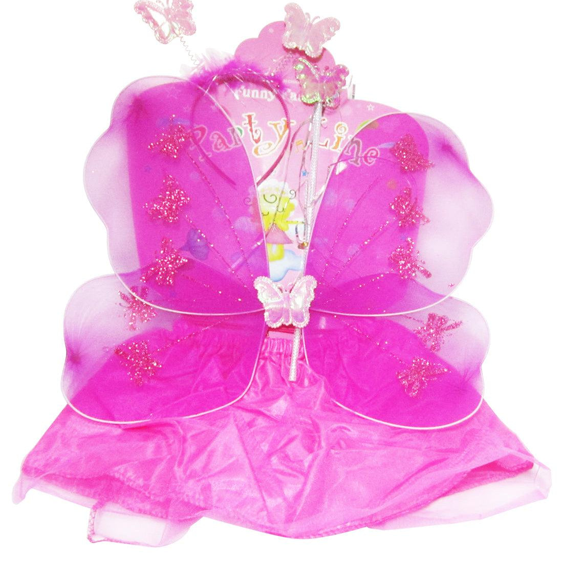 Butterfly Wings with Skirt - Dark Pink