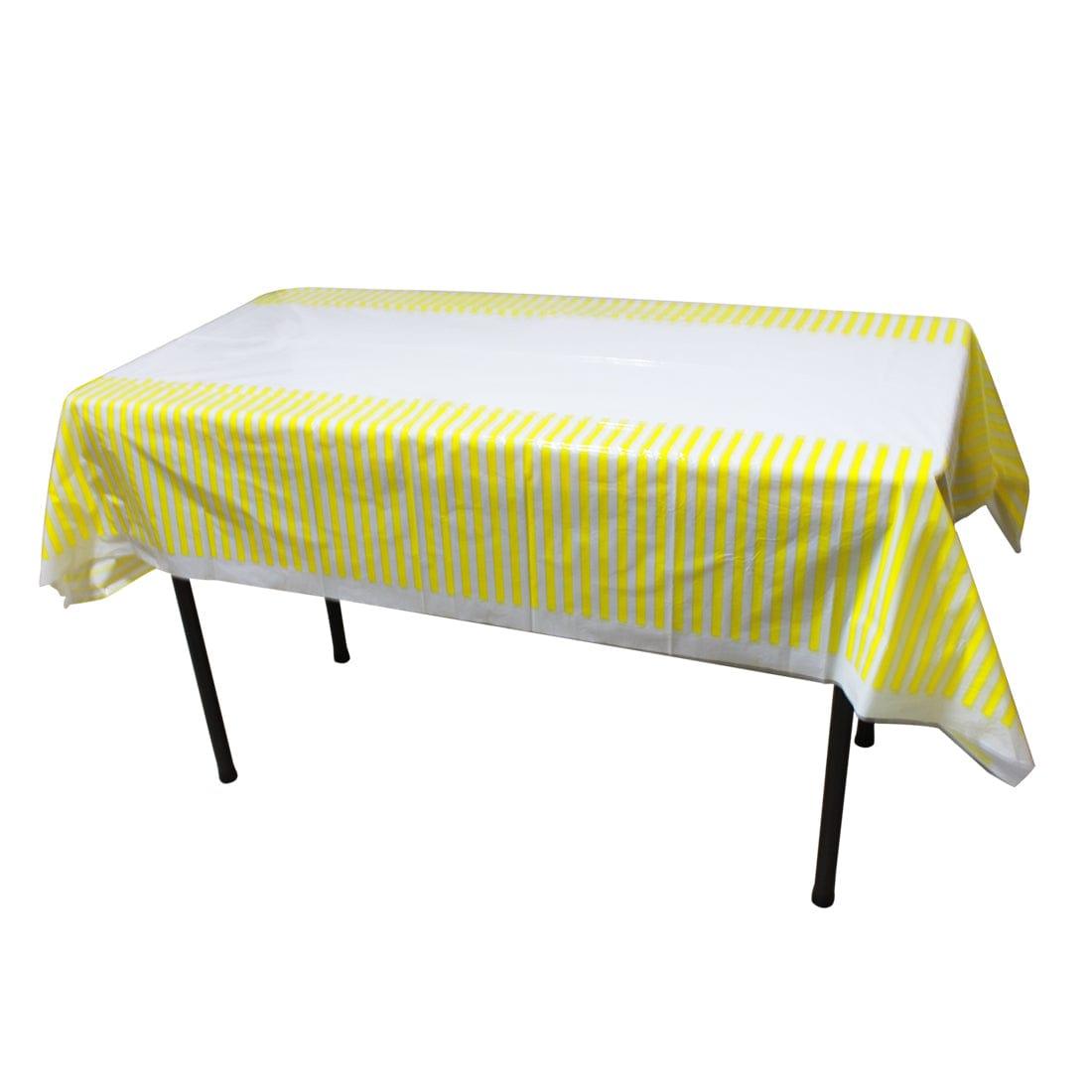 Yellow Stripes Table cover - Disposable THEME PARTIES Pretty UR Party