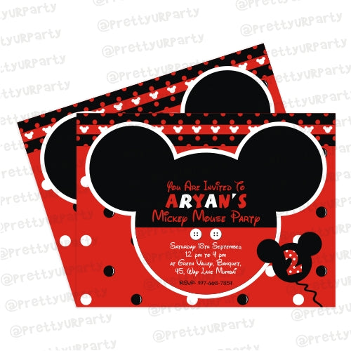 Mickey Mouse Inspired Invitations | Mickey Mouse Invites – PRETTY UR PARTY