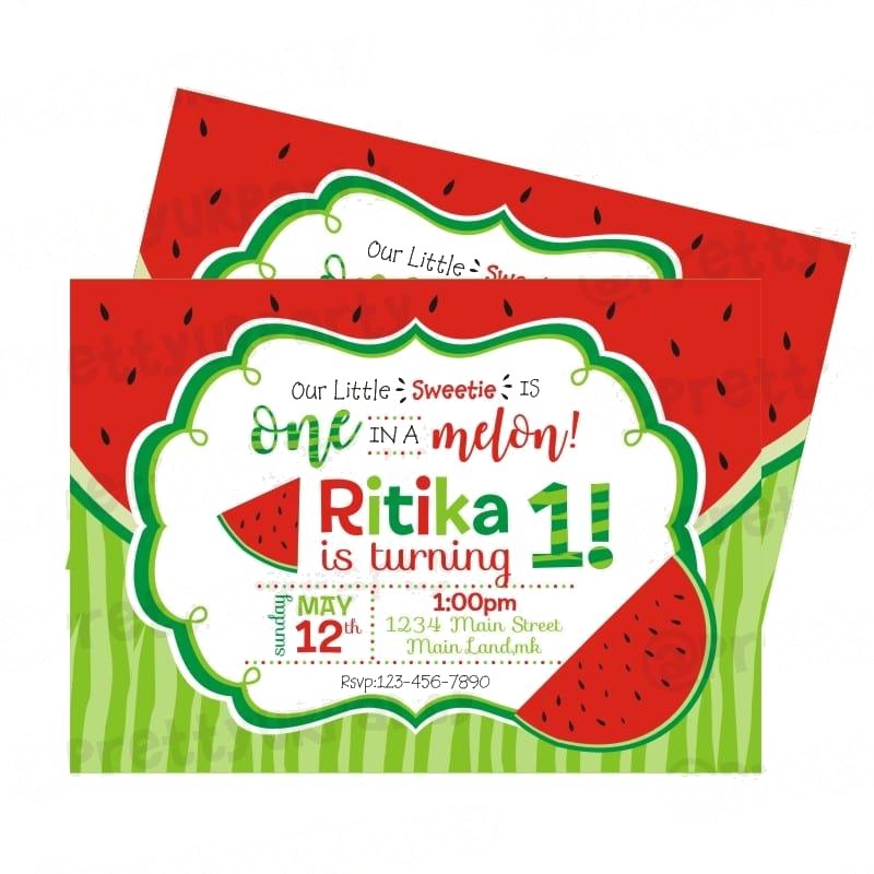 Watermelon Theme Invitations — image 2