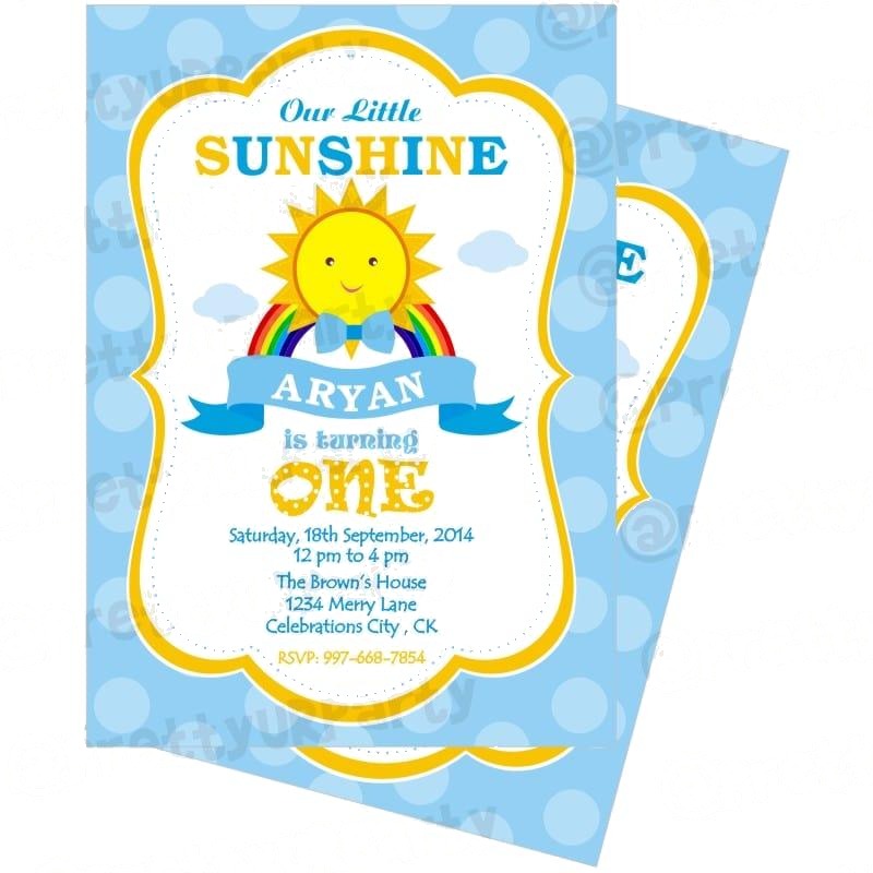 Sunshine Theme Invitations — image 2