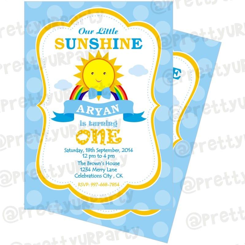 Sunshine Theme Invitations ALL PARTY SUPPLIES Pretty UR Party