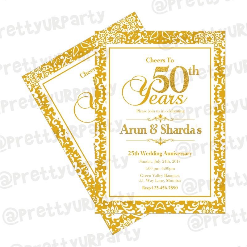 50th Anniversary Theme Invitations ALL PARTY SUPPLIES Pretty UR Party