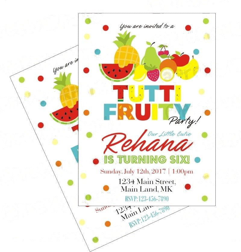 Tutti Fruity Theme Invitations — image 2