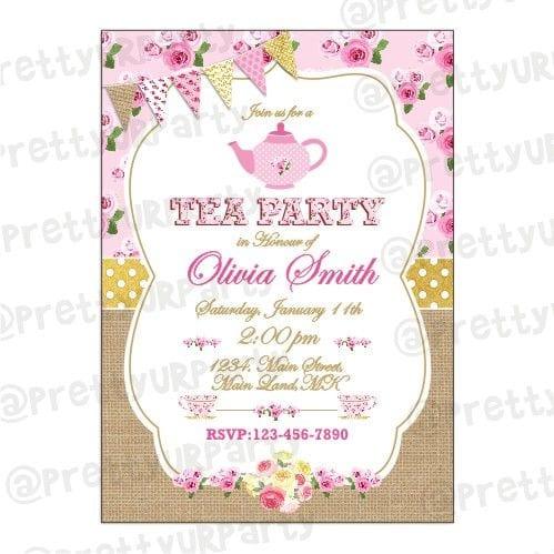 Tea Party Theme E-Invitations THEME PARTIES Pretty UR Party