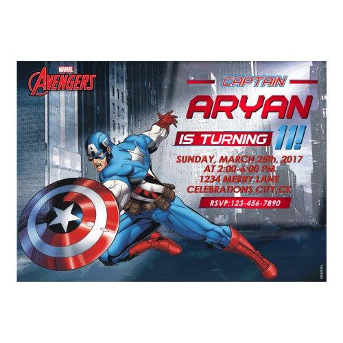 Captain America Invitations ALL PARTY SUPPLIES Pretty UR Party Default Title