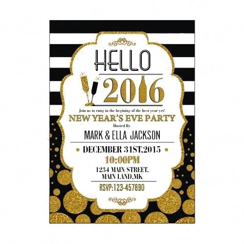 Gold and Black New Year Invitations