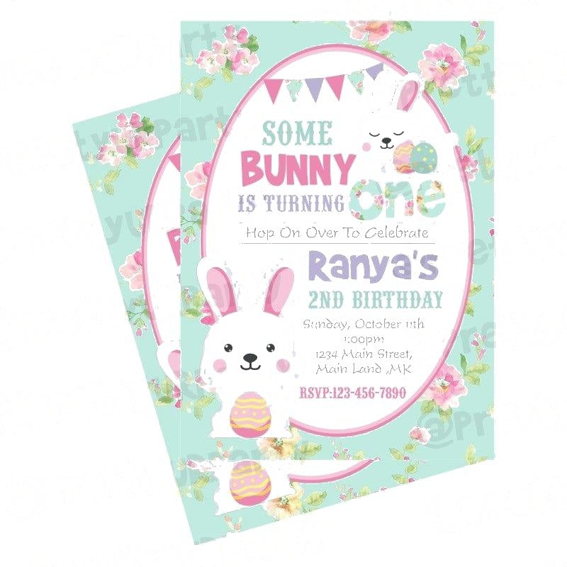 Some Bunny is One Theme Invitations — image 2