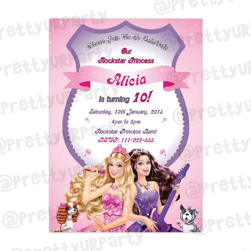 Barbie Rockstar Invitations ALL PARTY SUPPLIES Pretty UR Party Default Title
