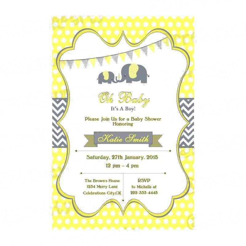 Elephant Baby shower Theme E-Invitations