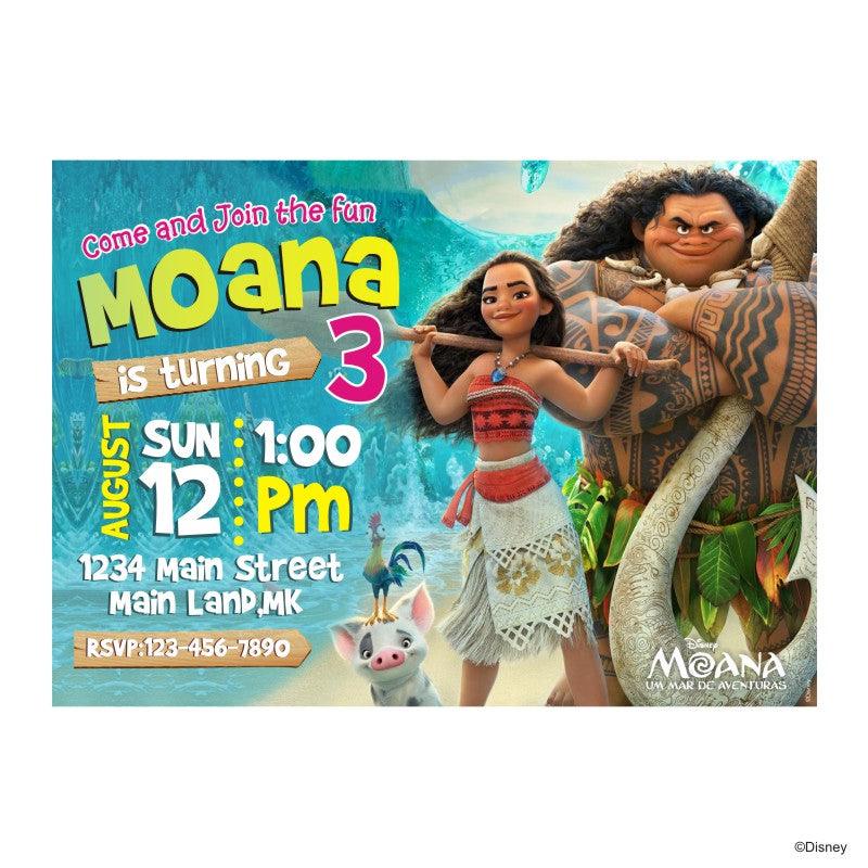 Moana Theme E-Invitations BIRTHDAYS Pretty UR Party