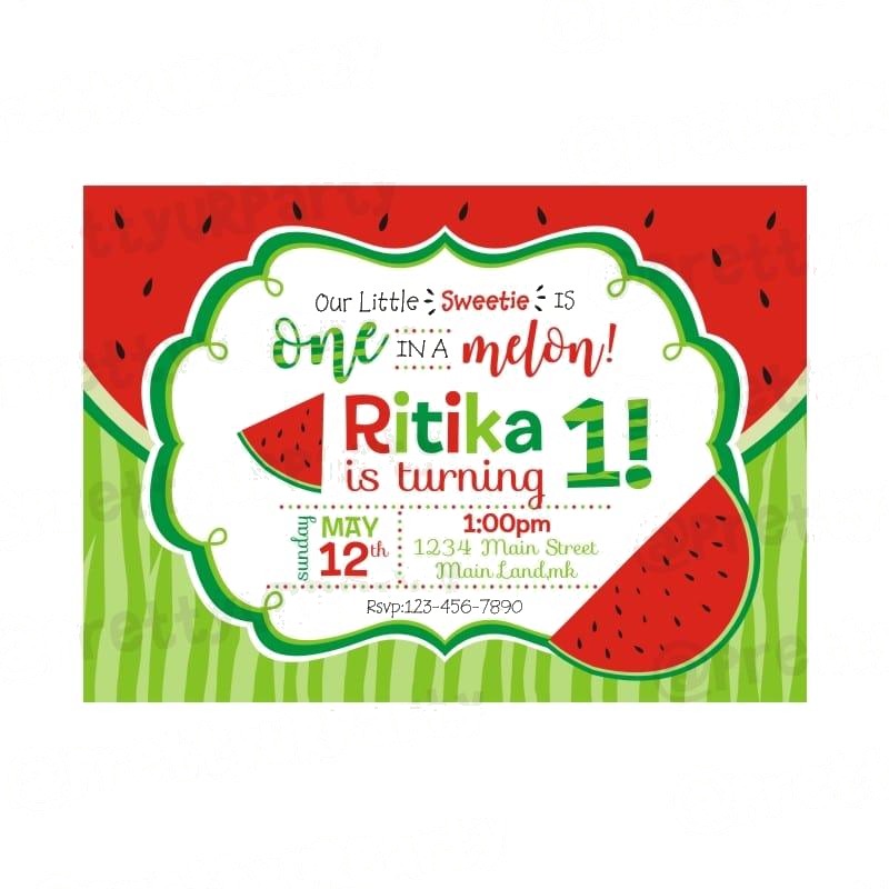 Watermelon Theme Invitations