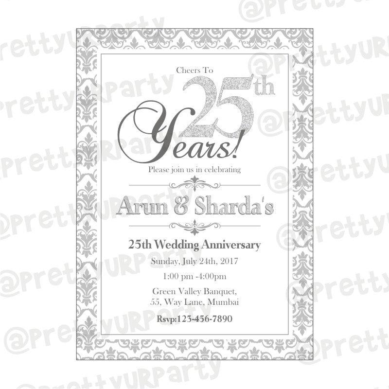 25th Anniversary Theme E-Invitations ALL PARTY SUPPLIES Pretty UR Party