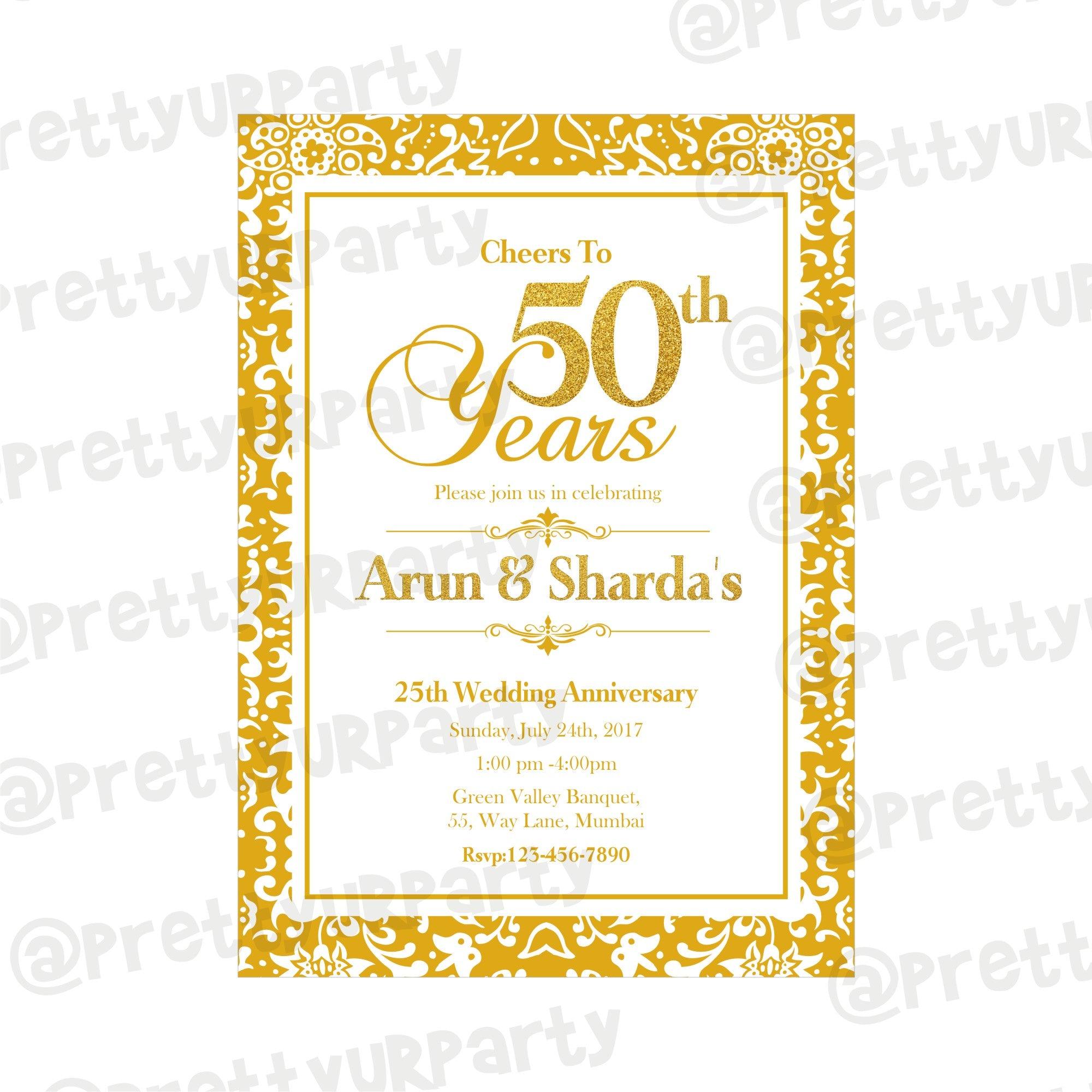 50th Anniversary Theme Invitations ALL PARTY SUPPLIES Pretty UR Party Default Title
