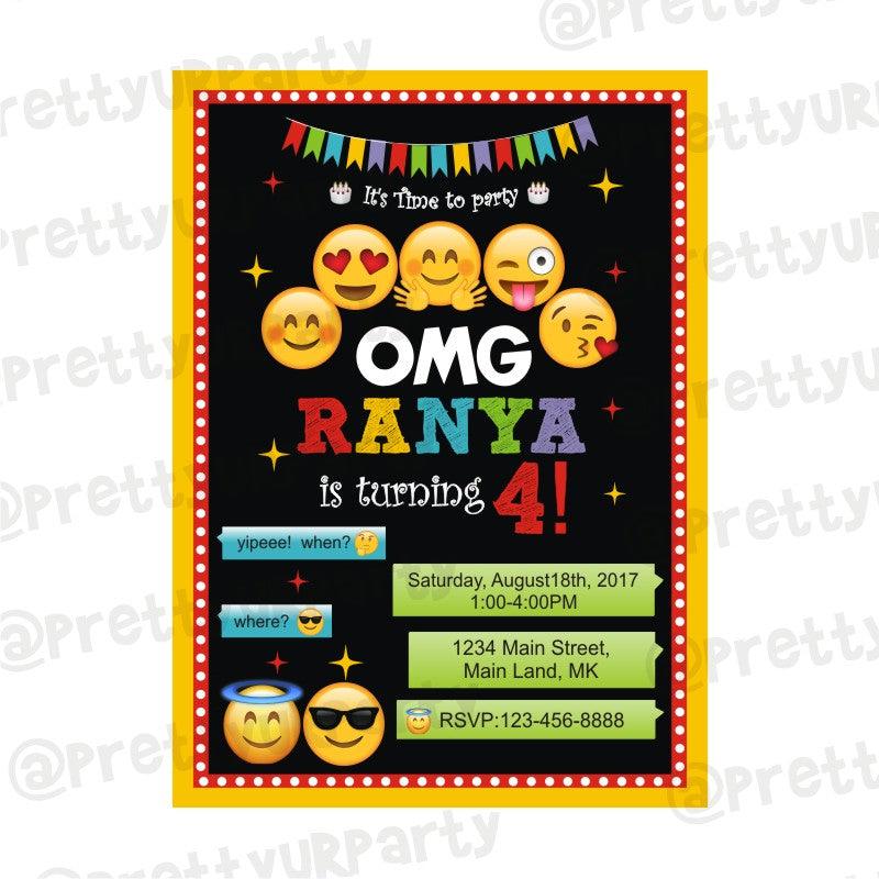 Emoji Theme Invitations ALL PARTY SUPPLIES Pretty UR Party Default Title