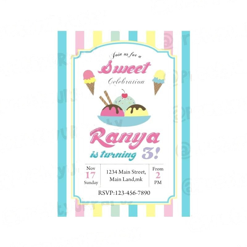 Ice Cream Theme E-Invitations