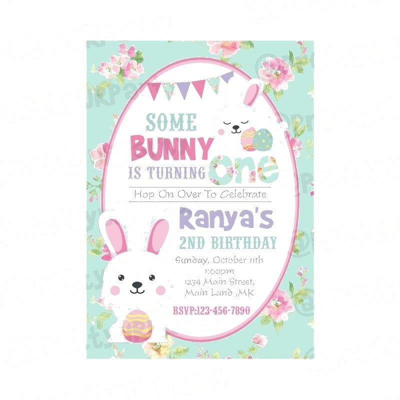 Some Bunny is One Theme Invitations