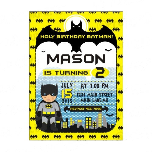 Batman Inspired Invitations