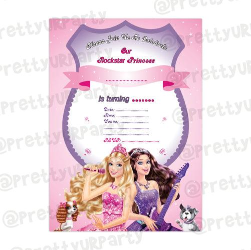 Barbie Rockstar Invitations ALL PARTY SUPPLIES Pretty UR Party