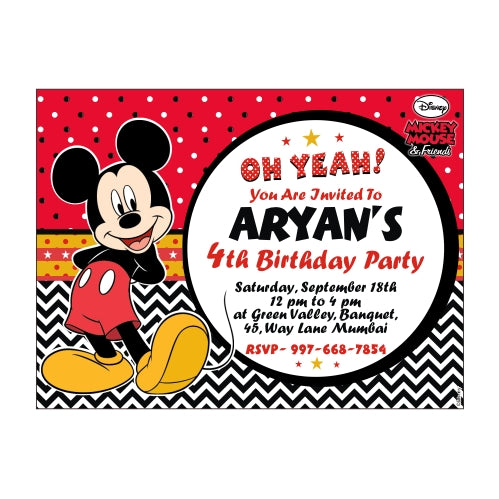 Mickey Mouse Invitations THEME PARTIES Pretty UR Party Default Title