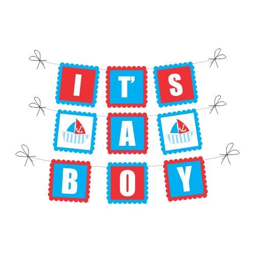 It's A Boy Baby Shower Bunting BABY SHOWER Pretty UR Party