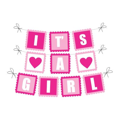 It's A Girl Baby Shower Bunting BABY SHOWER Pretty UR Party