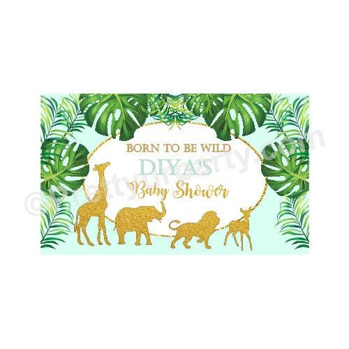 Jungle Baby Shower Theme Backdrop PERSONALISED Pretty UR Party Default Title