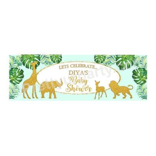 Personalized Jungle Baby Shower Banner 30in BABY SHOWER Pretty UR Party Default Title