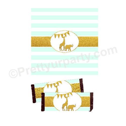 Jungle Baby Shower Chocolate Wrappers BABY SHOWER Pretty UR Party Default Title