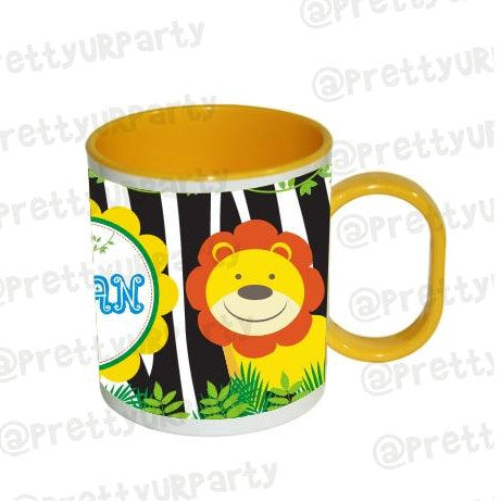 Personalised Inside Colour Jungle Mug 01 THEME PARTIES Pretty UR Party