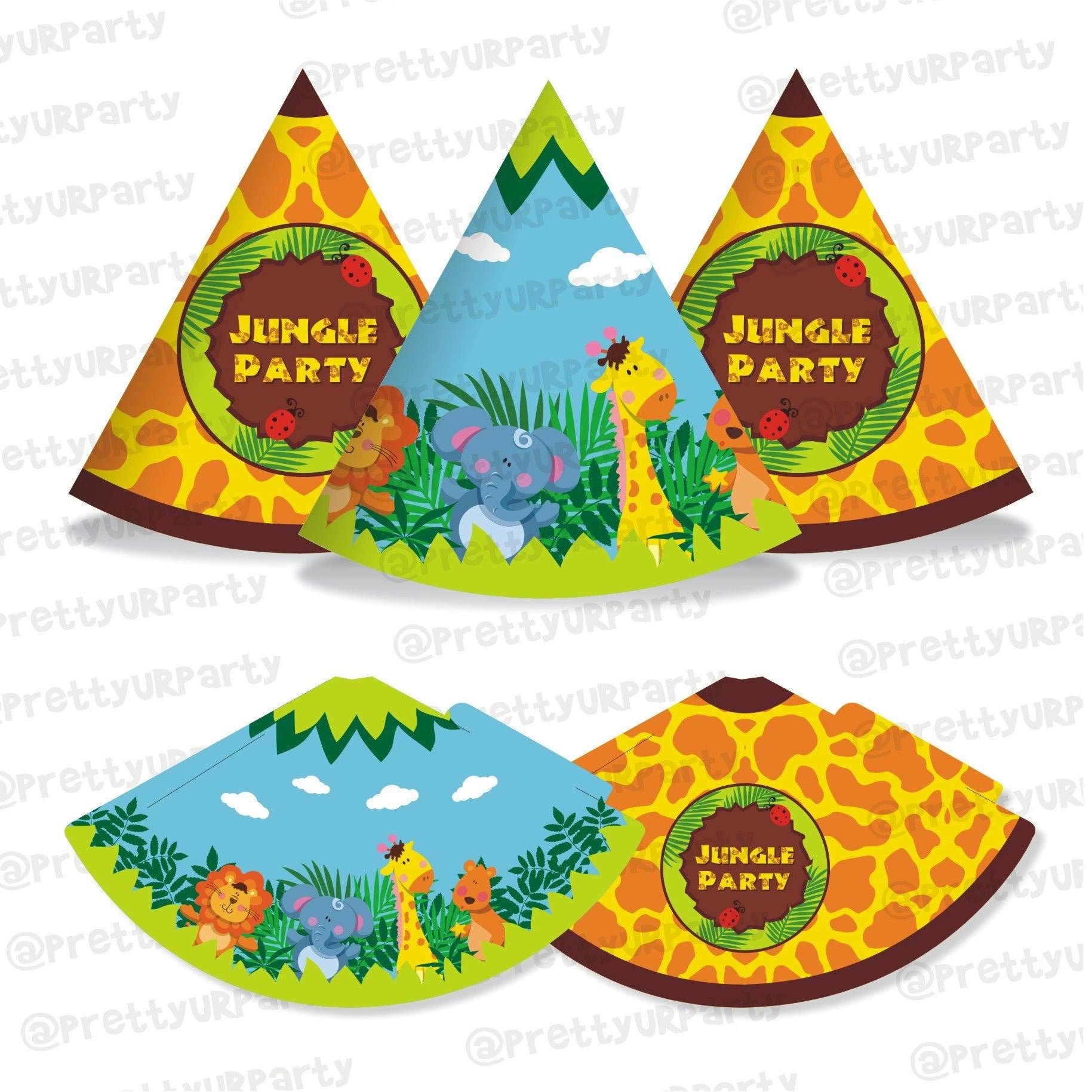 Jungle Theme Hats - Pack of 10 THEME PARTIES Pretty UR Party Default Title