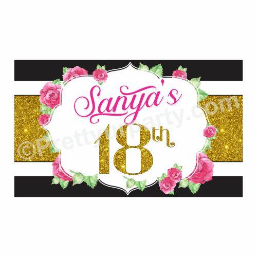 Kate Spade Theme Backdrop PERSONALISED Pretty UR Party Default Title