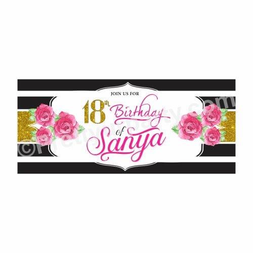 Personalized Kate Spade Theme Banner 30in ALL PARTY SUPPLIES Pretty UR Party Default Title