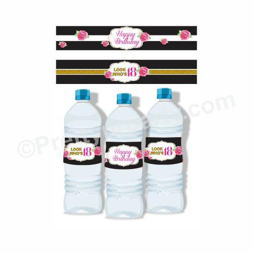 Kate Spade Theme Water Bottle Labels THEME PARTIES Pretty UR Party Default Title