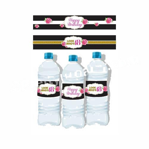 Kate Spade Theme Water Bottle Labels