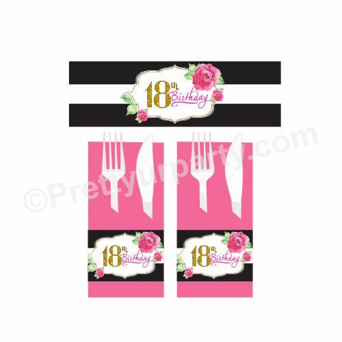Kate Spade Theme Napkin Rings THEME PARTIES Pretty UR Party Default Title