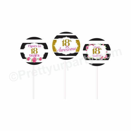 Kate Spade Theme Cupcake / Food Toppers THEME PARTIES Pretty UR Party Default Title