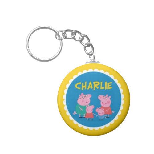 Personalised Peppa Pig Inspired Keychain THEME PARTIES Pretty UR Party