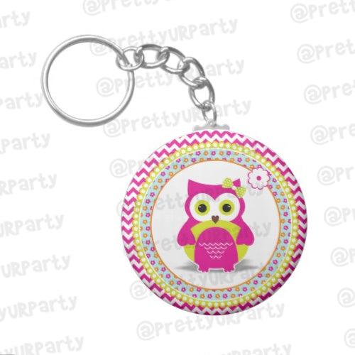 Personalised GirlyOwl Keychain RETURN GIFTS Pretty UR Party