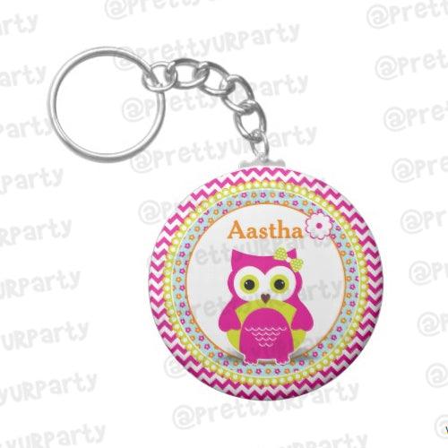 Personalised GirlyOwl Keychain RETURN GIFTS Pretty UR Party