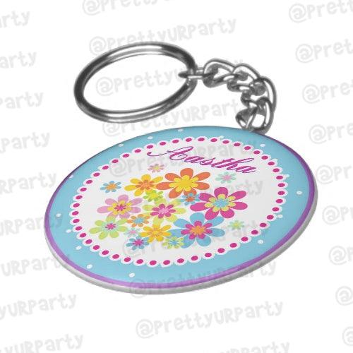 Personalised Flowers Keychain RETURN GIFTS Pretty UR Party