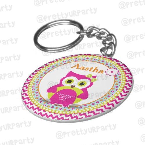 Personalised GirlyOwl Keychain RETURN GIFTS Pretty UR Party