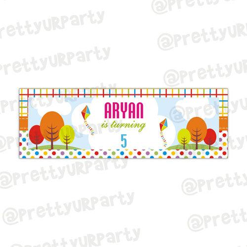 Personalized Kites Birthday Banner 30in ALL PARTY SUPPLIES Pretty UR Party Default Title
