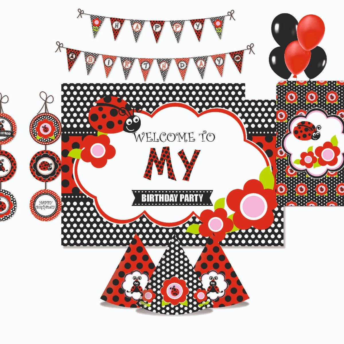 Lady Bug Party Decorations Package - 70 pieces Combo BIRTHDAYS Pretty UR Party Default Title