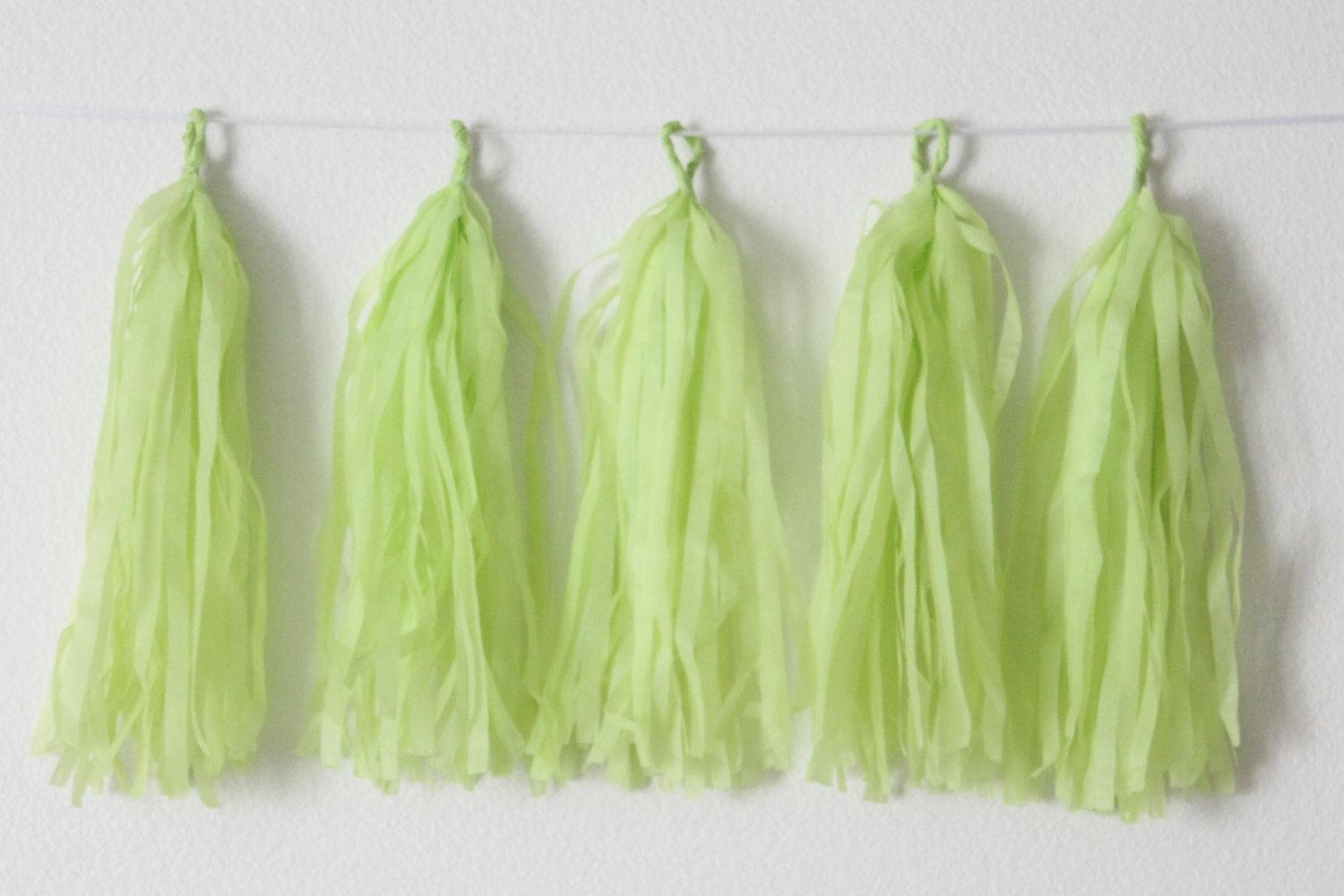 Lime Green Tassel Garland Kit - Set of 5 THEME PARTIES Pretty UR Party