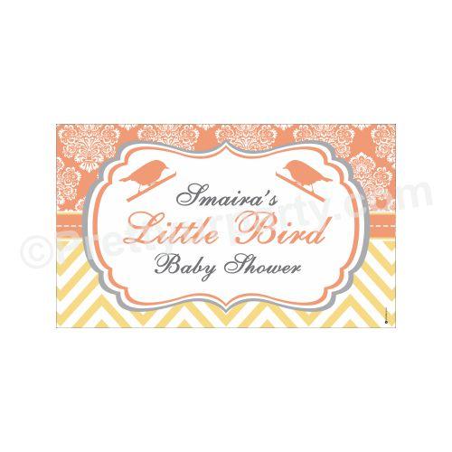 Little Bird Baby Shower Theme Backdrop PERSONALISED Pretty UR Party Default Title