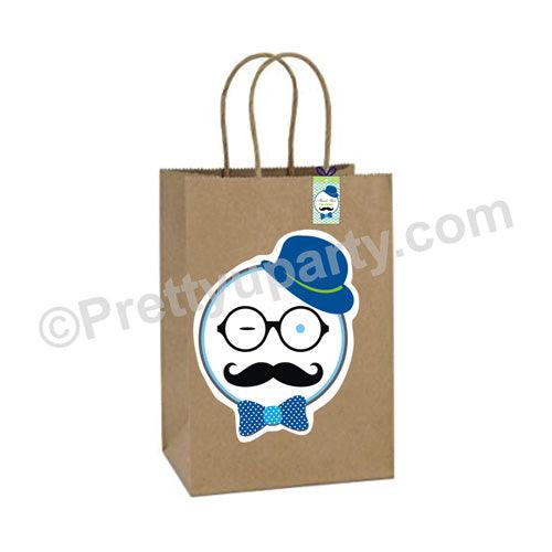 Little Man Theme Gift Bags - Pack of 10 ACCESSORIES Pretty UR Party