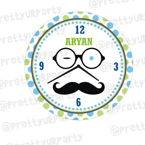 Personalised Little Man Clock THEME PARTIES Pretty UR Party