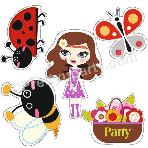 Little Miss Daisy Theme Cutouts THEME PARTIES Pretty UR Party