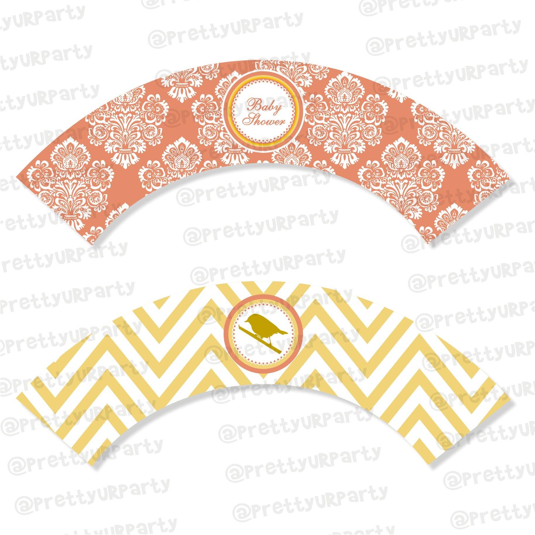 Little Bird Cupcake Wrappers BABY SHOWER Pretty UR Party Default Title